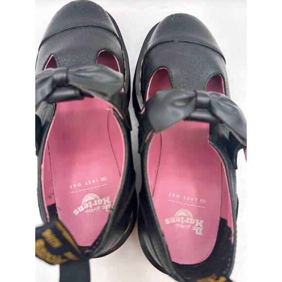 Dr. Martens x Lazy Oaf Bethan Leather Mary Jane Platform Shoes US 8 Black Bow - Picture 8 of 9